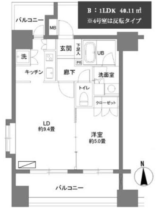 カスタリア森下(1LDK/9階)の間取り写真