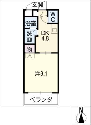 AMOR311(1DK/3階)の間取り写真