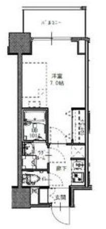 S-RESIDENCE福島玉川UNO(1K/13階)の間取り写真