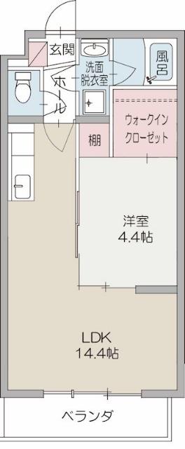 ブローニュ(1LDK/1階)の間取り写真