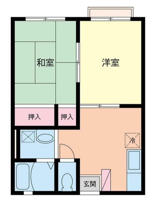 コーポレマーユ A(2DK/1階)の間取り写真