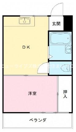 宮前ハイム(1DK/4階)の間取り写真