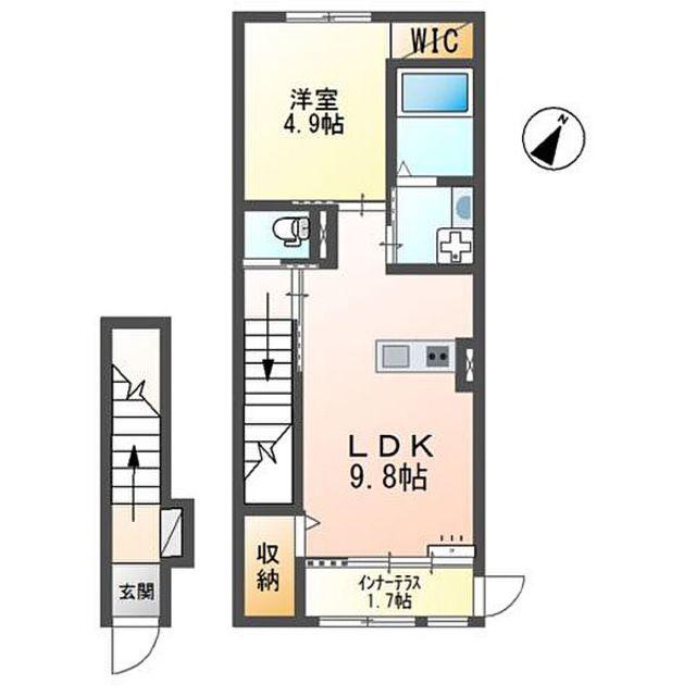 ラーク学園町(1LDK/2階)の間取り写真