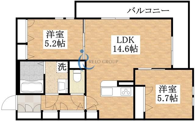 シャーメゾン ブラン(2LDK/2階)の間取り写真