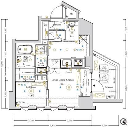 AXAS目白アジールコート(1DK/5階)の間取り写真