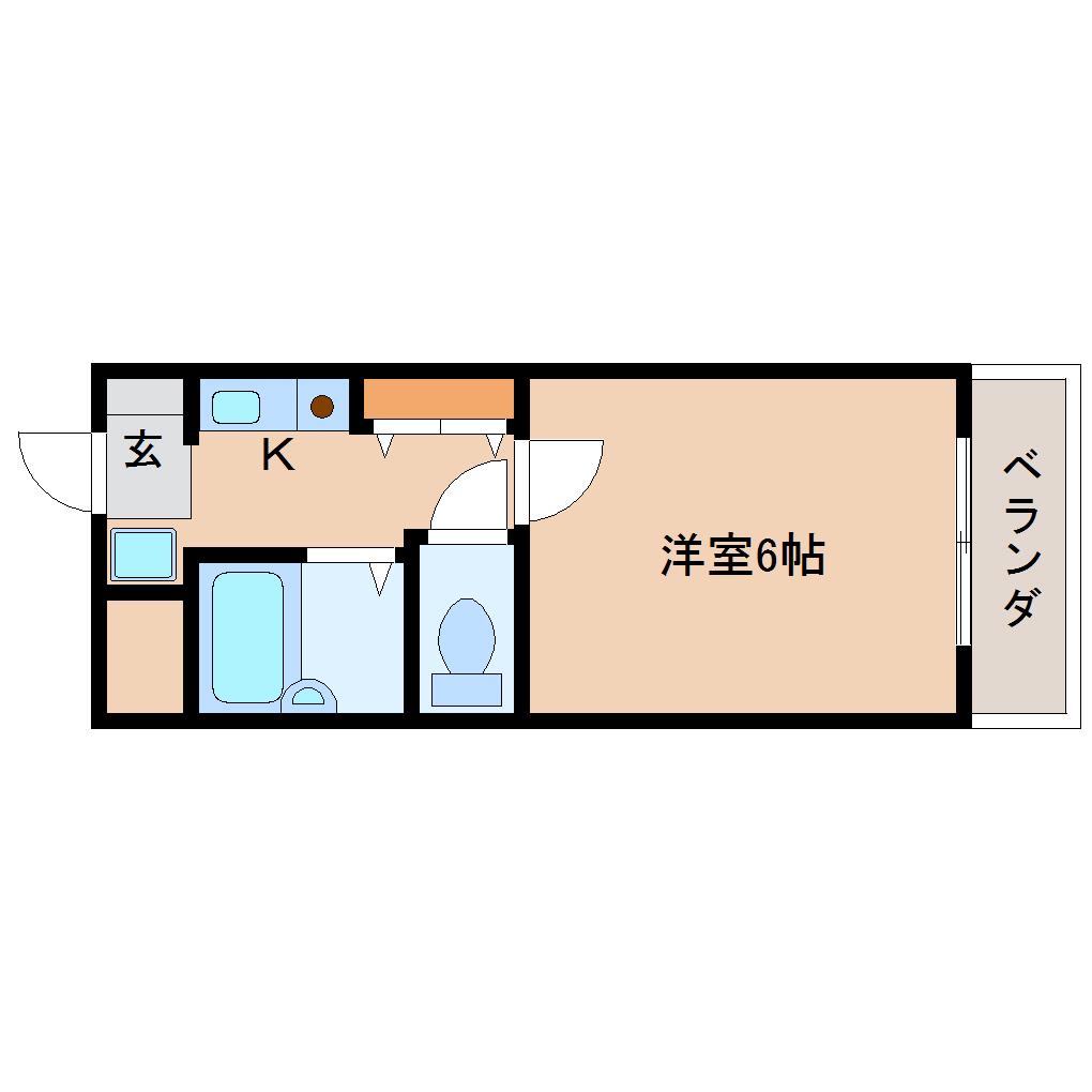 第2茜ハイツ(1K/1階)の間取り写真