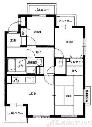サニーパーク春日(3LDK/1階)の間取り写真