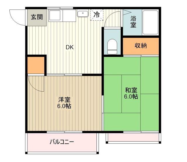 プレイス324(2DK/2階)の間取り写真