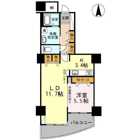 品川シーサイドビュータワーII(1LDK/10階)の間取り写真