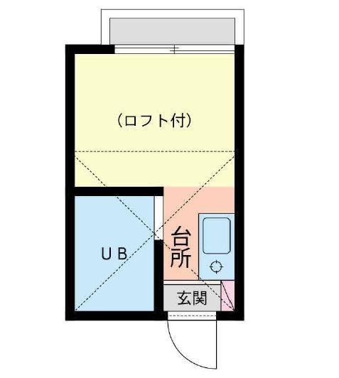 第7紀州ハイツ(1K/2階)の間取り写真