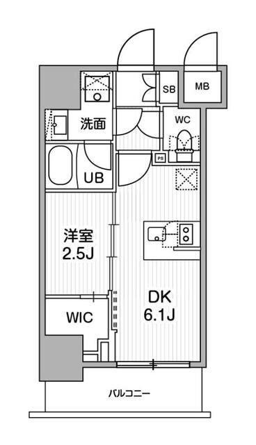 SYFORME木場(1DK/2階)の間取り写真