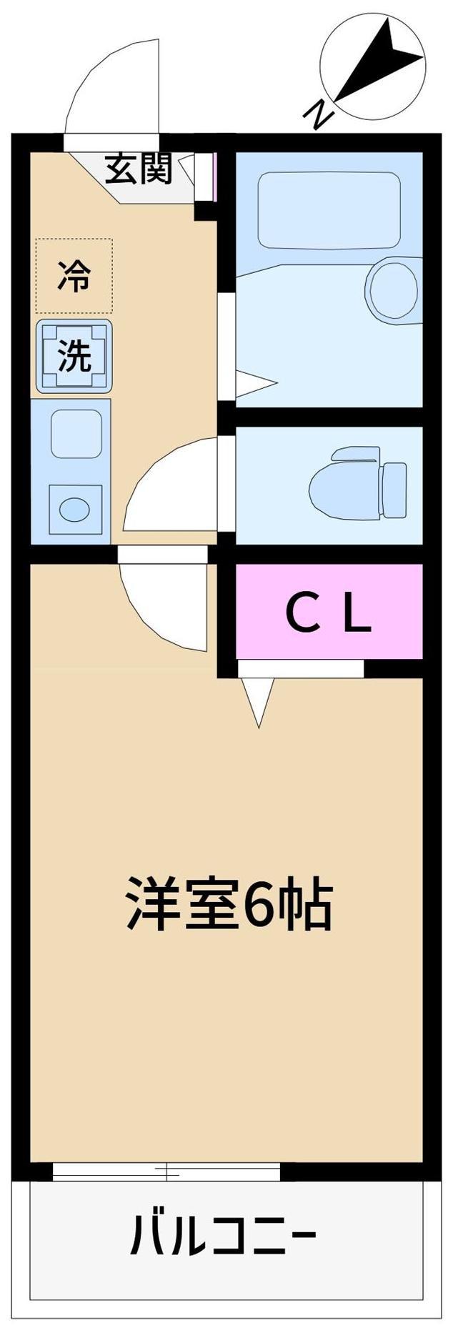 グックス下赤塚(1K/2階)の間取り写真