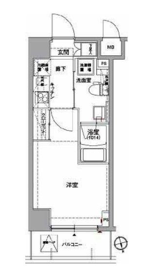 フォルティス004(1K/2階)の間取り写真