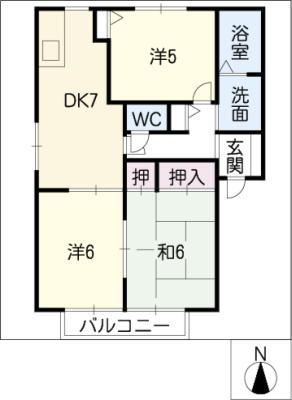 VOGEL B(3DK/1階)の間取り写真