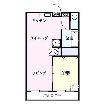 池田ハイツII(1LDK/1階)の間取り写真
