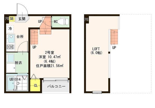 ハーモニーテラス新田V(1K/1階)の間取り写真