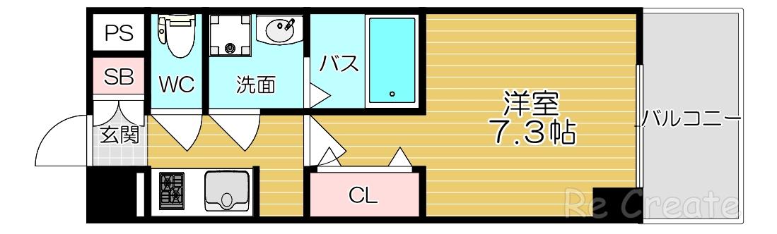 サンシルク阿倍野(1K/10階)の間取り写真