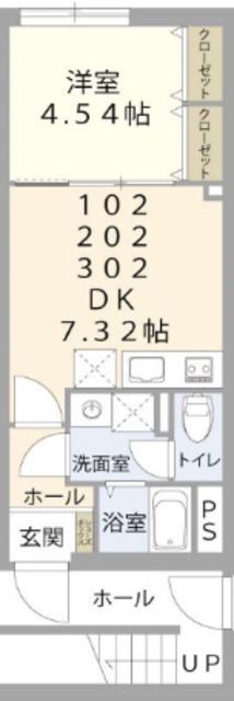 RESPECT RESIDENCE南台(1DK/1階)の間取り写真