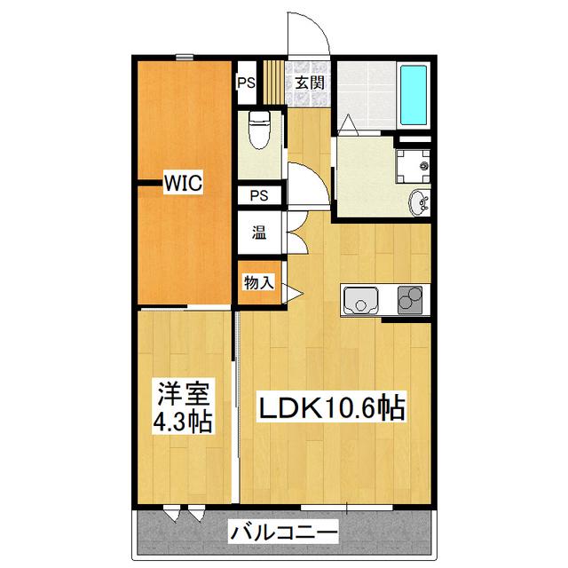 ジュネス・サクラ A棟(1SLDK/2階)の間取り写真