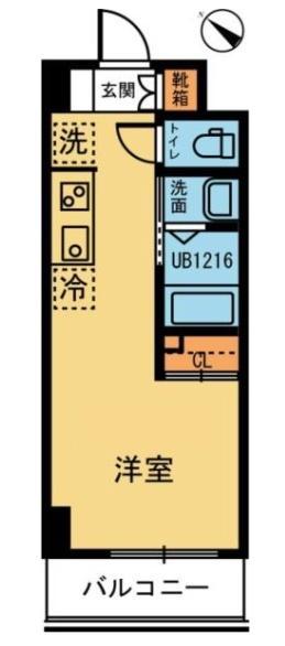 CASA DEMANTOID(ワンルーム/1階)の間取り写真