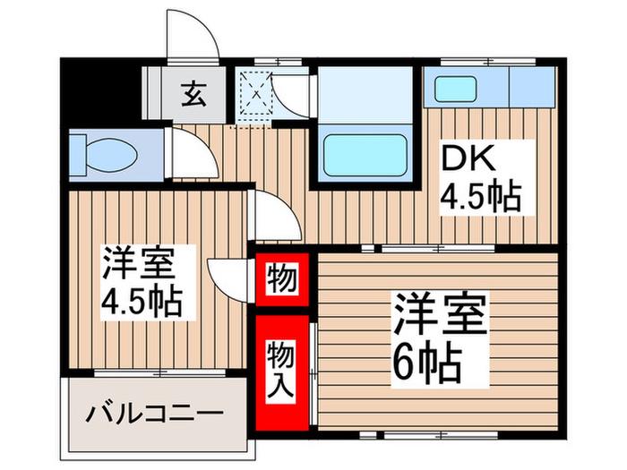 ハイスクエア浦和(2DK/3階)の間取り写真