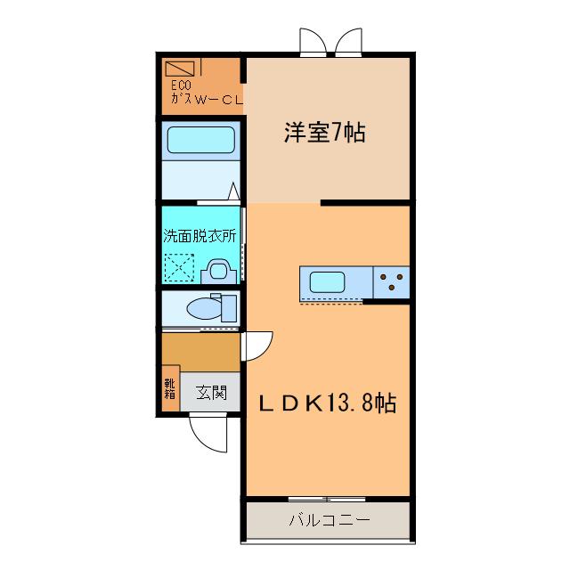 QUINNVERA(1LDK/1階)の間取り写真