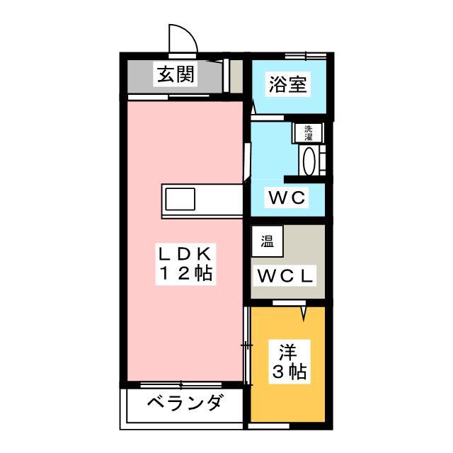 コミーテ六条(1LDK/1階)の間取り写真