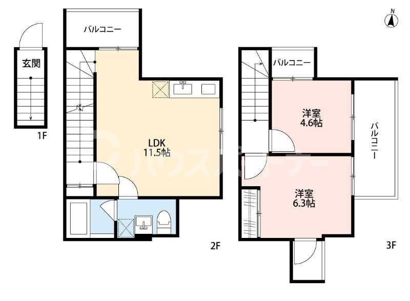 GARDEN TERRACE CASA(2LDK/1階)の間取り写真