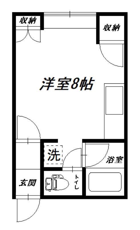 エミール旭町(ワンルーム/2階)の間取り写真