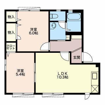 シャルム瀬名(2LDK/1階)の間取り写真