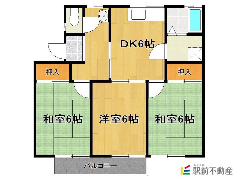 白石ハイツ(3DK/1階)の間取り写真