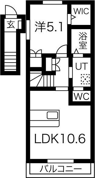 フォンテーヌ(1LDK/2階)の間取り写真