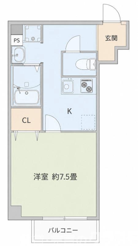 アヴェーレ早苗町(1K/6階)の間取り写真