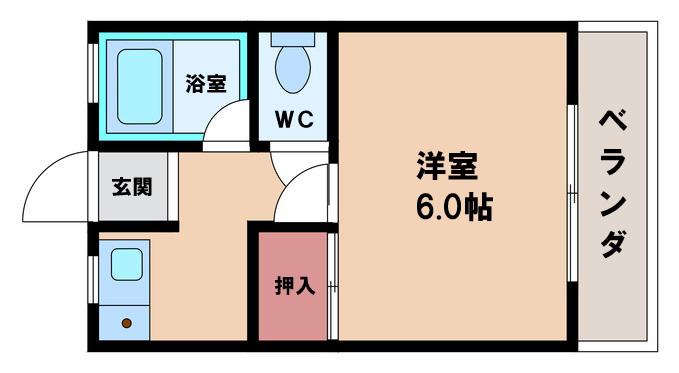 トーヨーマンション(1K/4階)の間取り写真