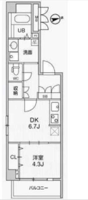 ALIVIS中野(1DK/1階)の間取り写真