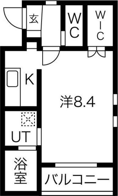 シュタットフルスI(1K/3階)の間取り写真