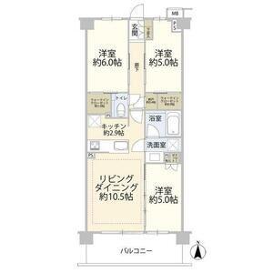 クレストラフィーネ新川崎(3LDK/2階)の間取り写真