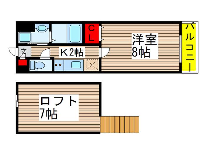 ディオネ八千代台(1K/3階)の間取り写真