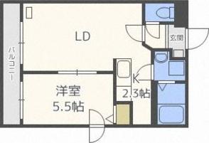 サンステージ菊水5-3(1LDK/4階)の間取り写真