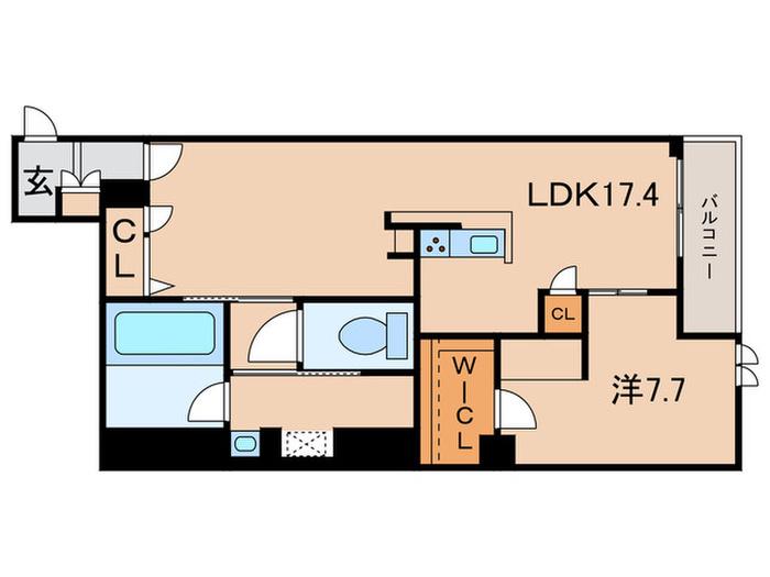 エリーニ(1LDK/2階)の間取り写真