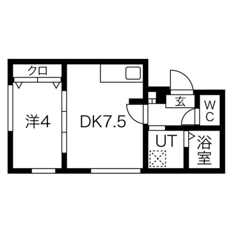 ラフィーネ豊平公園III(1DK/2階)の間取り写真