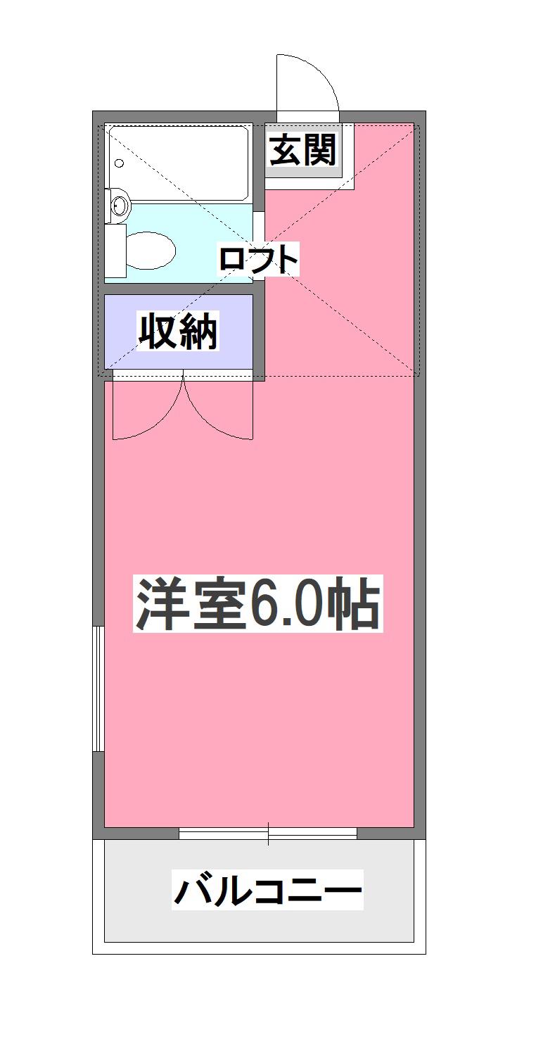 コーポユウエーI(ワンルーム/2階)の間取り写真