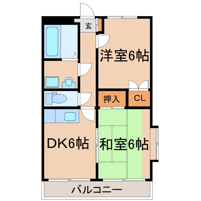 メゾンそれいゆ(2DK/3階)の間取り写真
