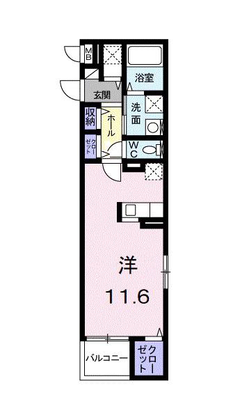 サンリット II(ワンルーム/2階)の間取り写真