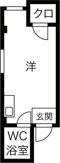パークサイドハイツ(ワンルーム/2階)の間取り写真