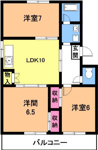ハイツ五反田(3LDK/3階)の間取り写真