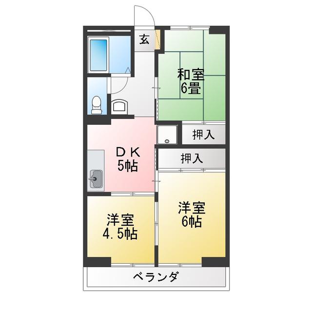 アーバンハイツ飯野(3DK/2階)の間取り写真