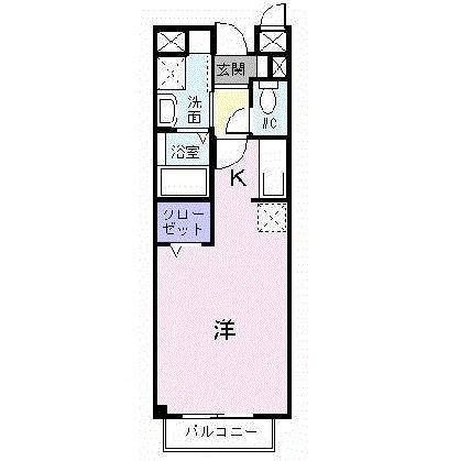 プラージュC(1K/1階)の間取り写真