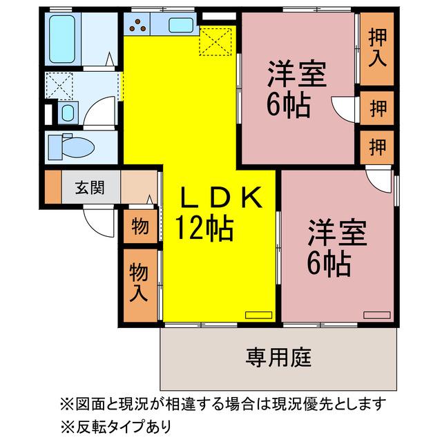 リバーサイド7(2LDK/1階)の間取り写真
