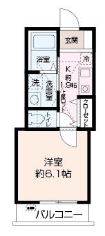 ベルガーデン追浜本町(1K/2階)の間取り写真